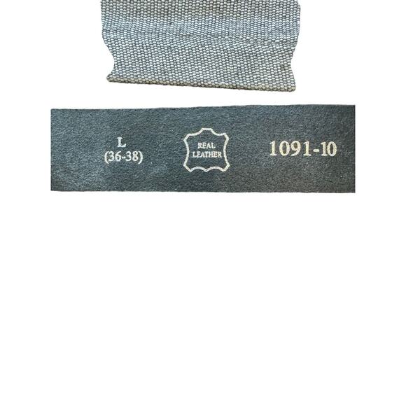 Vintage Y2K Black Leather Cross Belt Rhinestones Unisex Large 36-38 - Picture 5 of 5